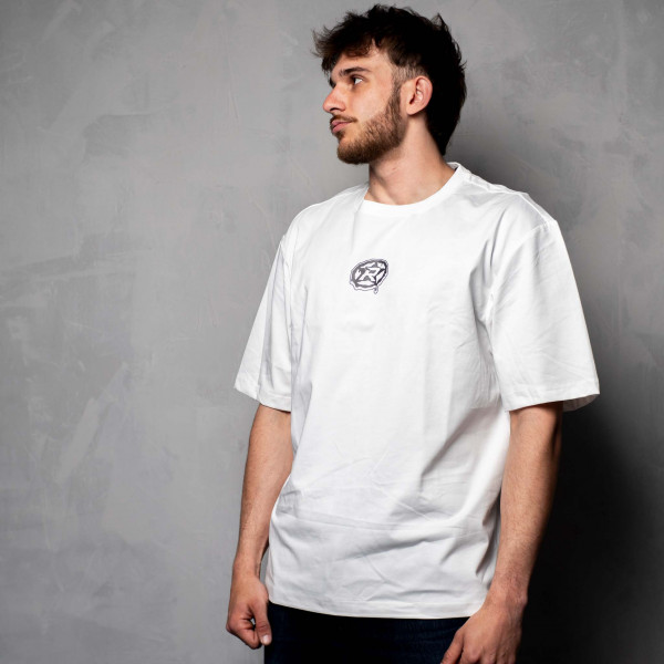 REVERSE Drip Logo Tee White Loose Fit